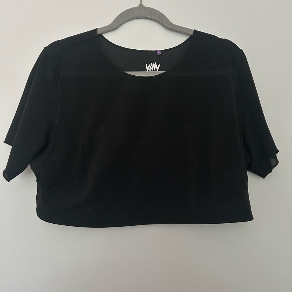 Yitty Black Mesh Me Women's Crop Top